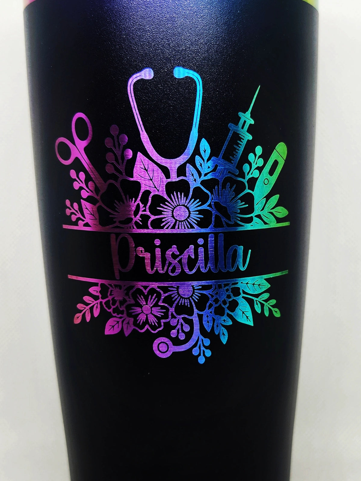 20oz Custom Rainbow Stainless Steel Tumbler - 1 Logo