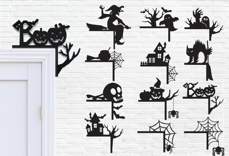 Laser-cut acrylic door corner decoration