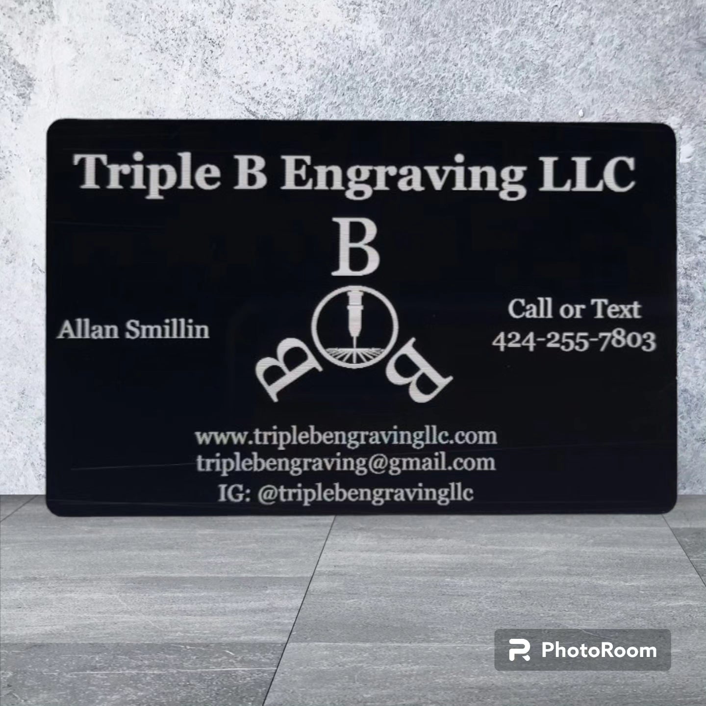 Laser engraved aluminum business cards